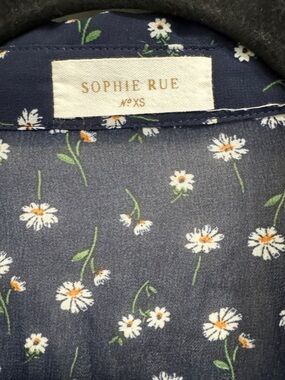 Sophie Rue Navy Floral Button-Down Blouse